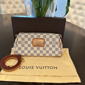 Authentic Louis Vuitton Eva Damier Azur bag.
